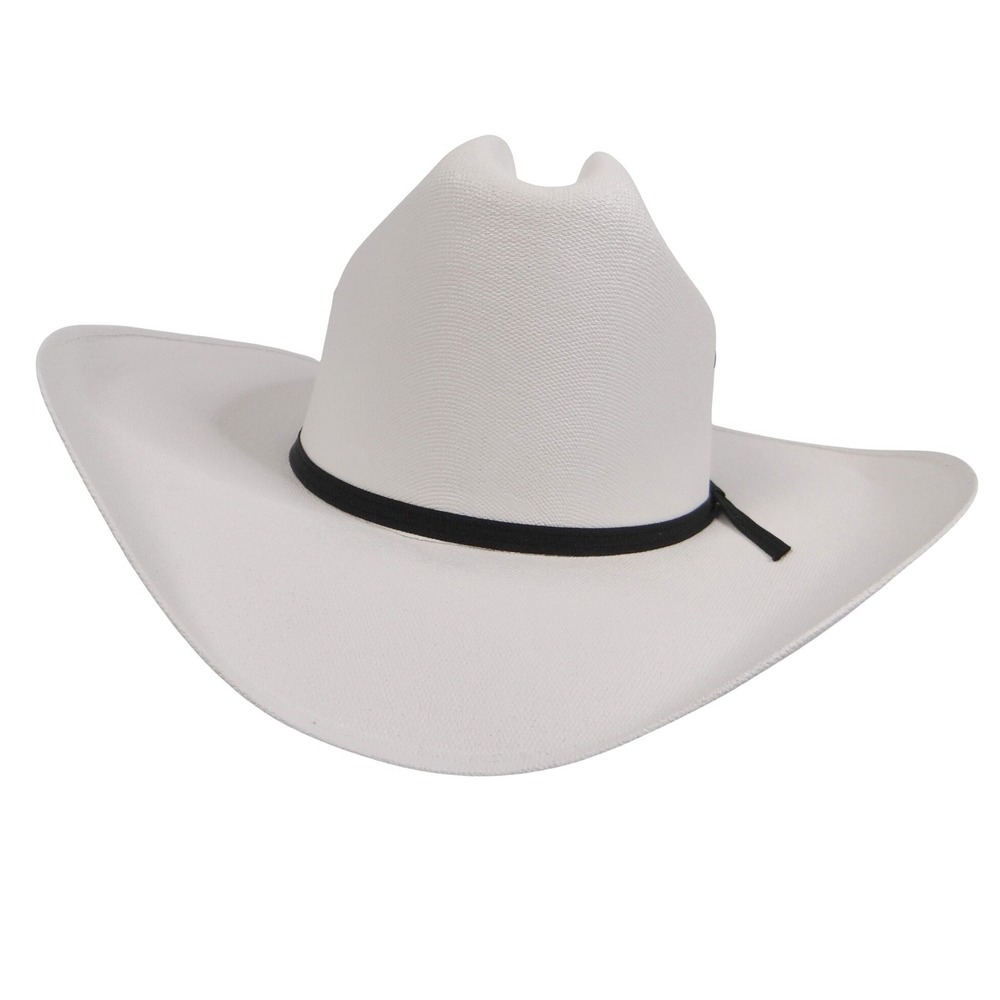 Smithbilt White Straw Cowboy Hat Cattleman Crease Wide Brim Western Hat 2182